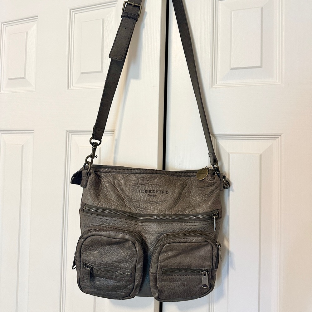 Liebeskind Brownish Gray Crossbody Bag with Adjustable Strap